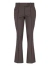 Attico High-waisted Bootcut Trousers With Silver Logo Detail In Gray