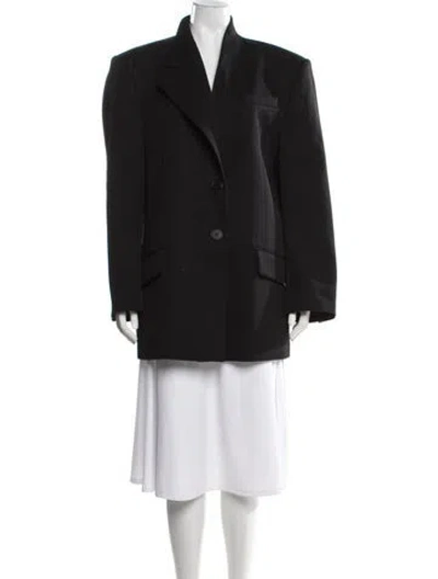 Pre-owned Attico Virgin Wool Coat In Black