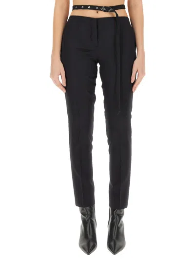Attico Virgin Wool Cut Out Pants In Black