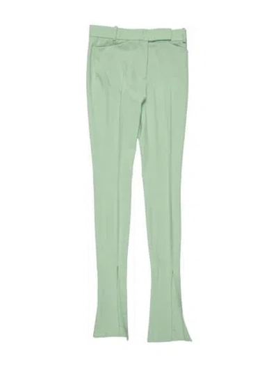 Pre-owned Attico Virgin Wool Flared Pants In Green