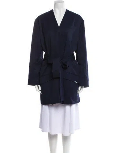 Pre-owned Attico Virgin Wool Jacket In Blue