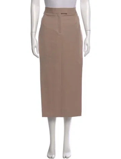 Pre-owned Attico Virgin Wool Midi Length Skirt In Neutral