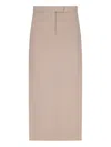 Attico Layered-panel Twill Midi Skirt In Beige
