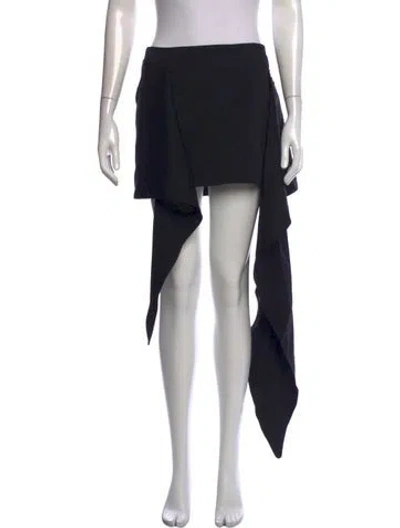 Pre-owned Attico Virgin Wool Mini Skirt In Black