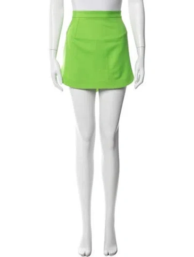 Pre-owned Attico Virgin Wool Mini Skirt In Green