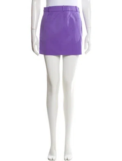 Pre-owned Attico Virgin Wool Mini Skirt In Purple