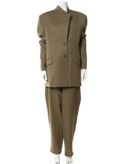 Pre-owned Attico Virgin Wool Pantsuit In Green