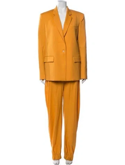 Pre-owned Attico Virgin Wool Pantsuit In Orange