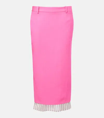 Attico Virgin Wool Pencil Skirt In Multi