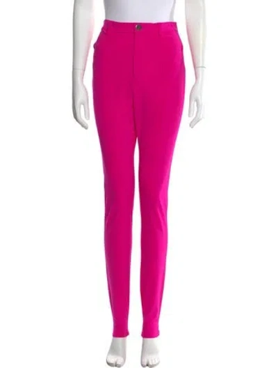 Pre-owned Attico Virgin Wool Skinny Leg Pants In Pink