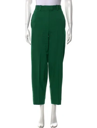 Pre-owned Attico Virgin Wool Wide Leg Pants In Green