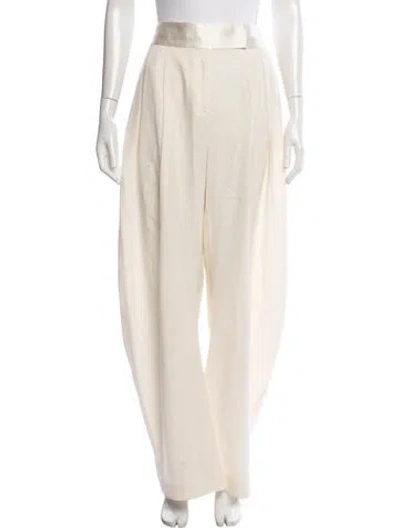 Pre-owned Attico Virgin Wool Wide Leg Pants In Neutrals