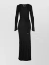 Attico Viscose Dress With Flared Cuffs And Lace-up Detail In Black