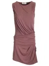 Attico Women's Mini Dress Slim Con Scollo Ampio In Mauve Scuro In Viscosa In Bordeaux