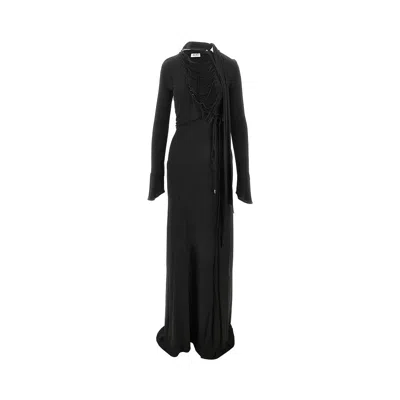 Attico Viscose Laced Long Dress