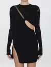Attico Cut-out Ribbed-knit Minidress In Multi