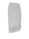 Attico Ruched Knee Length Skirt With Side Gathering In Gray
