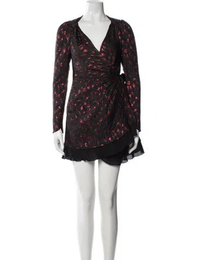 Pre-owned Attico V-neck Mini Dress In Black