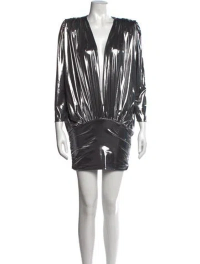 Pre-owned Attico V-neck Mini Dress In Multicolor