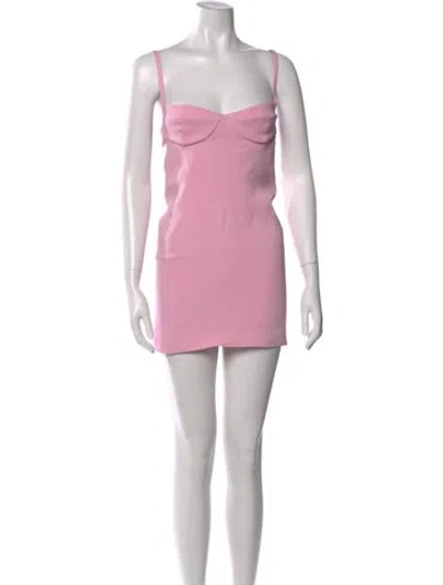 Pre-owned Attico V-neck Mini Dress In Pink