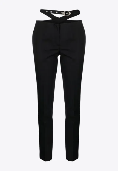 ATTICO WAIST-STRAP WOOL PANTS