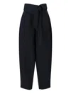 Attico Wrap-effect Belted Trousers In Black