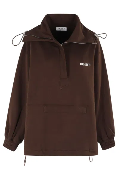 Attico Brown Cotton Sweatshirt With Logo