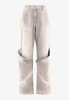 Attico Washed Wide-leg Jeans