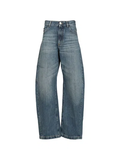 Attico Washed-effect Jeans In Blue