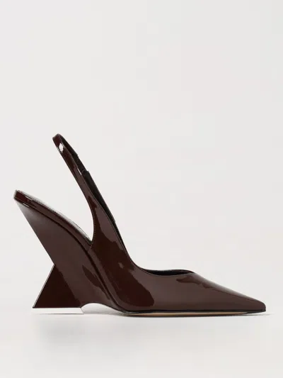 Attico Cheope 105mm Leather Pumps In Brown