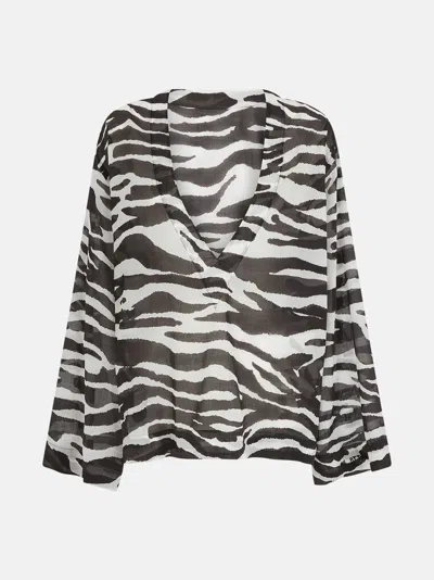 ATTICO WHITE AND BLACK BLOUSE