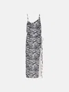 Attico White And Black Midi Dress In White/black