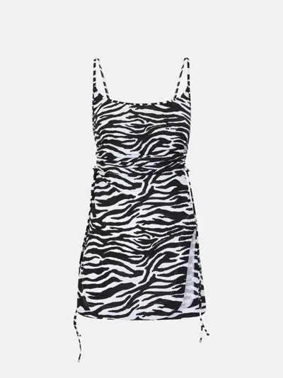 ATTICO WHITE AND BLACK MINI DRESS