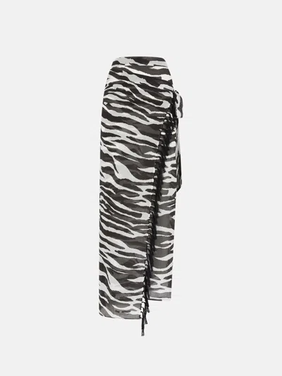 Attico White And Black Pareo In Multi