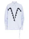 Attico White And Navy Blue Shirt In Multicolour