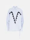 Attico White And Navy Blue Shirt In White/navy Blue
