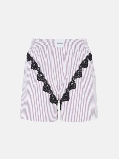 ATTICO WHITE AND PURPLE SHORT PANTS