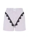 Attico Mini Striped Short Pants For Women In Multicolour