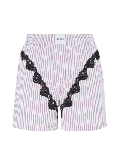 ATTICO WHITE AND PURPLE SHORTS