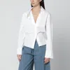 Attico White Asymmetric Cotton Shirt In White