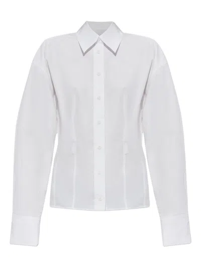 ATTICO WHITE COTTON FITTED SHIRT THE ATTICO
