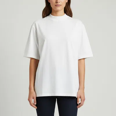Pre-owned Attico White Cotton Knit Mock Neck Killie T-shirt S