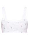 Attico Embellished Ribbed-knit Top In White