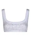 Attico Crystal-embellished Cotton Top In White