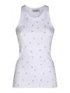 Attico Rhinestone-logo Lettering Tank Top In White