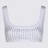 Attico Crystal-embellished Cotton Top In White/crystal