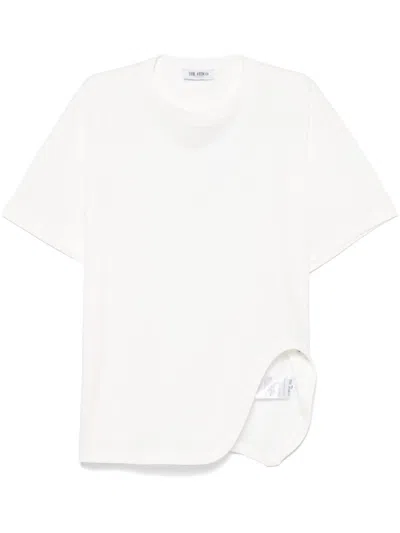 ATTICO WHITE CREWNECK LOGO T-SHIRT