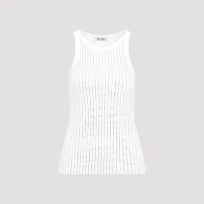 Attico Strass Tank Top In White
