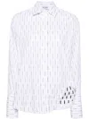 Attico Diana Shirt With Pinstriped Logo Pattern In White