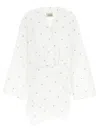 Attico Wrap Detail V-neckline Long Sleeves Dress In White